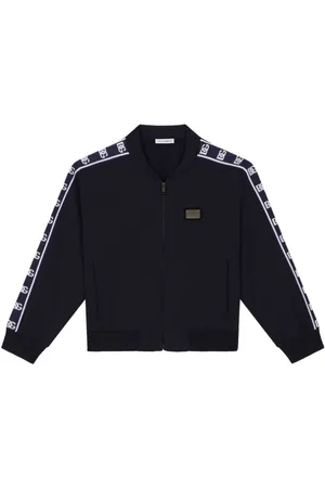 Dolce & Gabbana Logo-tape zip-up cotton sweatshirt