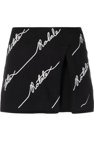 ROTATE Logo-embellished knitted miniskirt