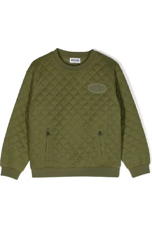 Moschino Logo-patch quilted sweatshirt