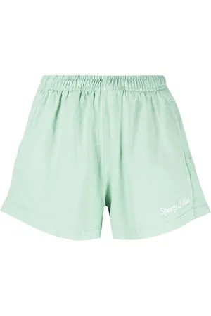 Sporty & Rich Logo-embroidered cotton shorts