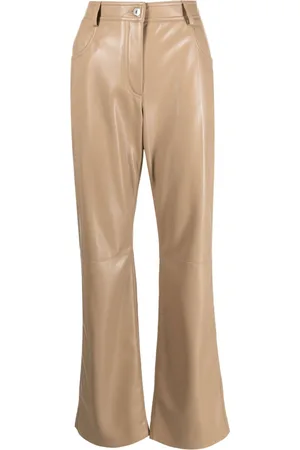 Msgm Faux-leather straight-leg trousers