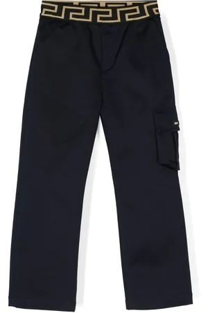 VERSACE Greca logo-waistband cargo trousers