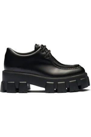 Prada Moonlith brushed leather lace-up shoes