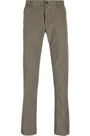 Incotex Logo-embroidered straight-leg trousers