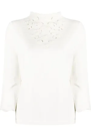 Twin-Set Floral-embroidered knitted jumper