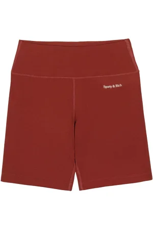 Sporty & Rich Logo-print elasticated-waistband biker shorts