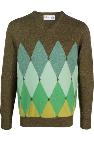 BALLANTYNE Argyle-intarsia knit jumper