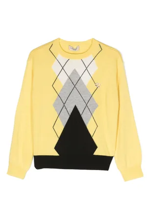 Twin-Set Diamond-pattern logo-charm sweatshirt