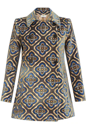 Etro Floral-jacquard double-breasted coat