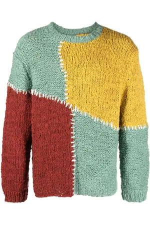 THE ELDER STATESMAN Decorative-stitching knitted cotton jumper