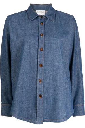 FORTE FORTE Spread-collar chambray shirt