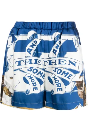 Msgm Graphic-print satin mini shorts