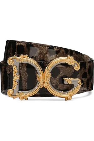 Dolce & Gabbana Logo-plaque leopard-print belt