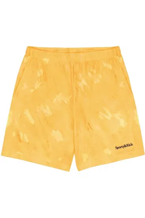 Sporty & Rich Logo-embroidered cotton track shorts