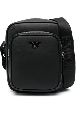 Emporio Armani Logo-plaque leather messenger bag