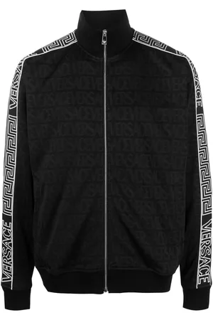 VERSACE Allover-pattern cotton track jacket