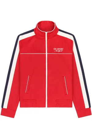 Sporty & Rich Stripe-detail zip-up track jacket