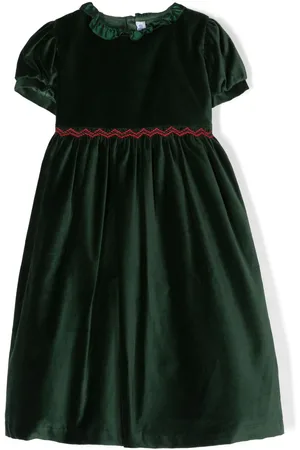 SIOLA Velvet-effect embroidered-detail dress