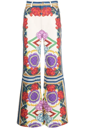 La DoubleJ Liberty-print flared jeans