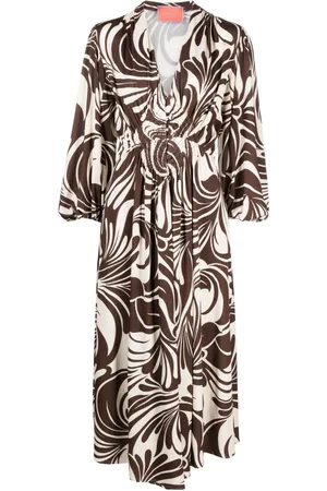 La DoubleJ Camerino Watermarble-print maxi dress