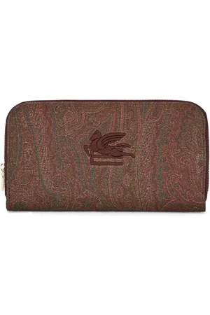 Etro Logo-embroidered leather wallet