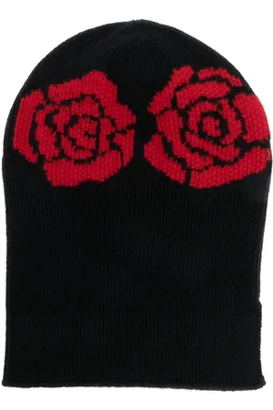 Barrie Rose-embroidered crochet beanie