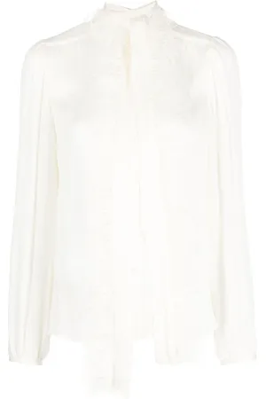 Twin-Set Layered feather-trim blouse