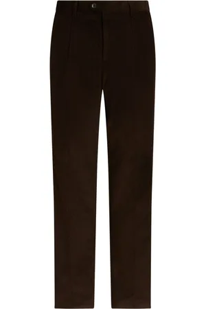 Etro Floral-stripe corduroy trousers
