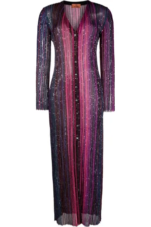 Missoni Sequin-embellished striped maxi dress
