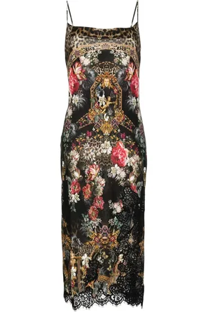 Camilla Graphic-print silk midi dress