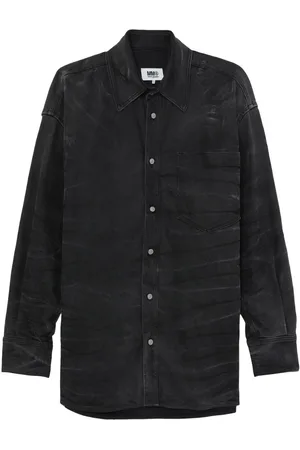 Maison Margiela Whiskering-effect long-sleeve shirt