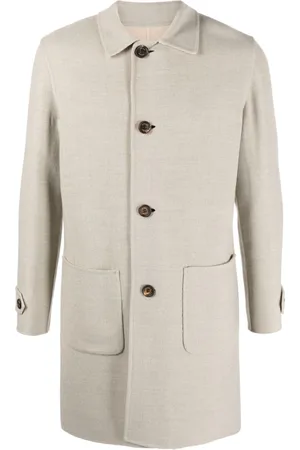 ELEVENTY Spread-collar button-down coat