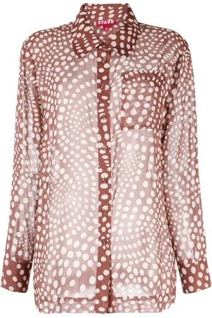 Staud Graphic-print semi-sheer shirt