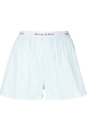 Sporty & Rich Logo-waistband striped boxer shorts