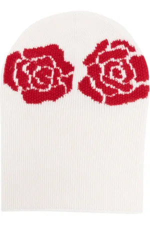 Barrie Rose-embroidered crochet beanie