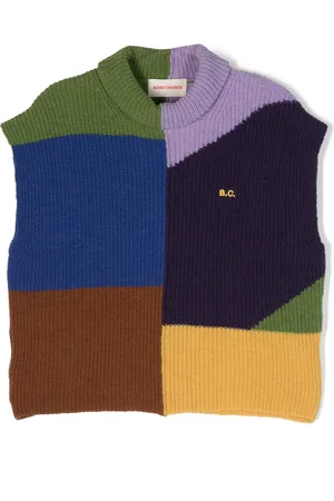 Bobo Choses Colour-block sleeveless intarsia-knit vest