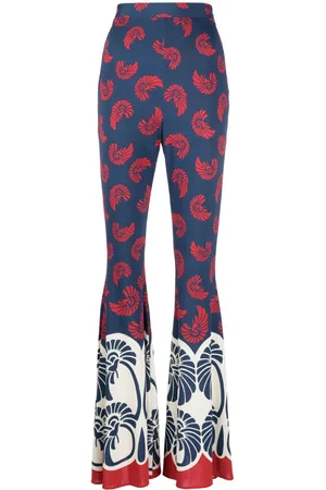 La DoubleJ Graphic-print super-flared trousers