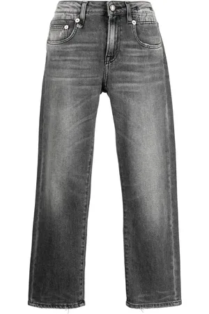 R13 Distressed-effect cropped jeans