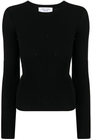 Marine Serre Ribbed-knit long-sleeved top