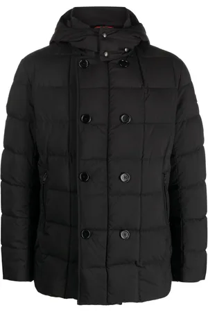 FAY Detachable-hood zipped padded jacket
