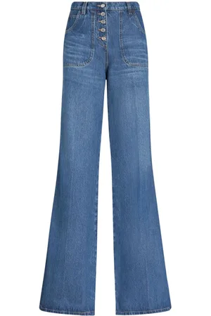 Etro Floral-embroidered flared jeans