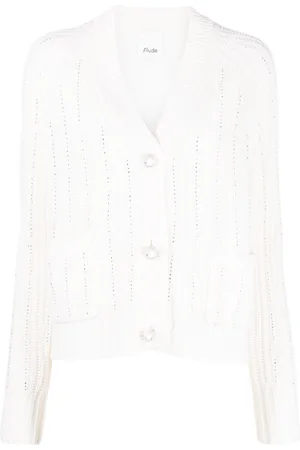 Allude Rhinestone-embellished wool-blend cardigan