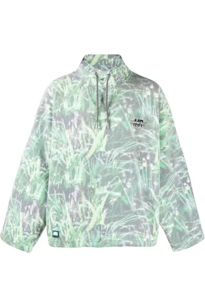 MARTINE ROSE Grass-print fleece-texture sweatshirt