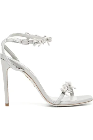 RENE CAOVILLA 100mm bow-detail crystal-embellished sandals