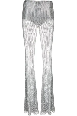 GIUSEPPE DI MORABITO Fishnet palazzo trousers