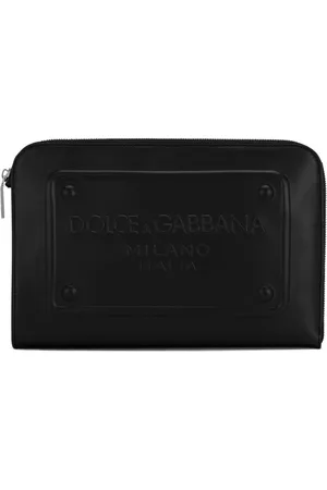 Dolce & Gabbana Raised-logo leather clutch