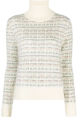 ALYSI Patterned intarsia-knit high-neck jumper