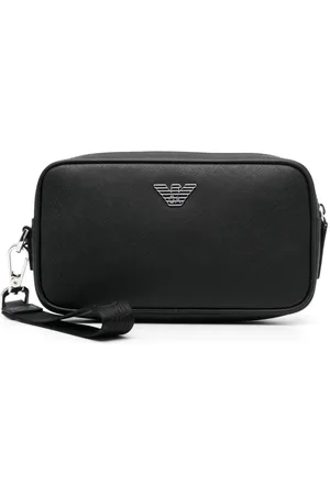 Emporio Armani Eagle-plaque zipped wash bag