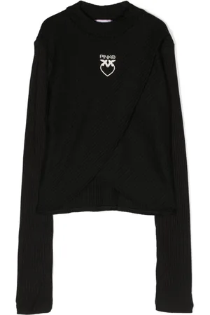 Pinko Logo-embroidered ribbed jumper