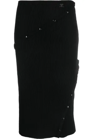 Courrèges Detachable-panel high-waist skirt